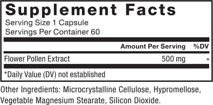 Force Factor Flower Pollen Prostate Support Supplement (500mg, 60 Capsules)