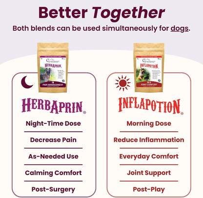 HerbAprin - Herbal Joint Support for Dogs, Organic Herb Blend for Arthritis, Aches, Pains and Mobility - 85g (90 Servings)