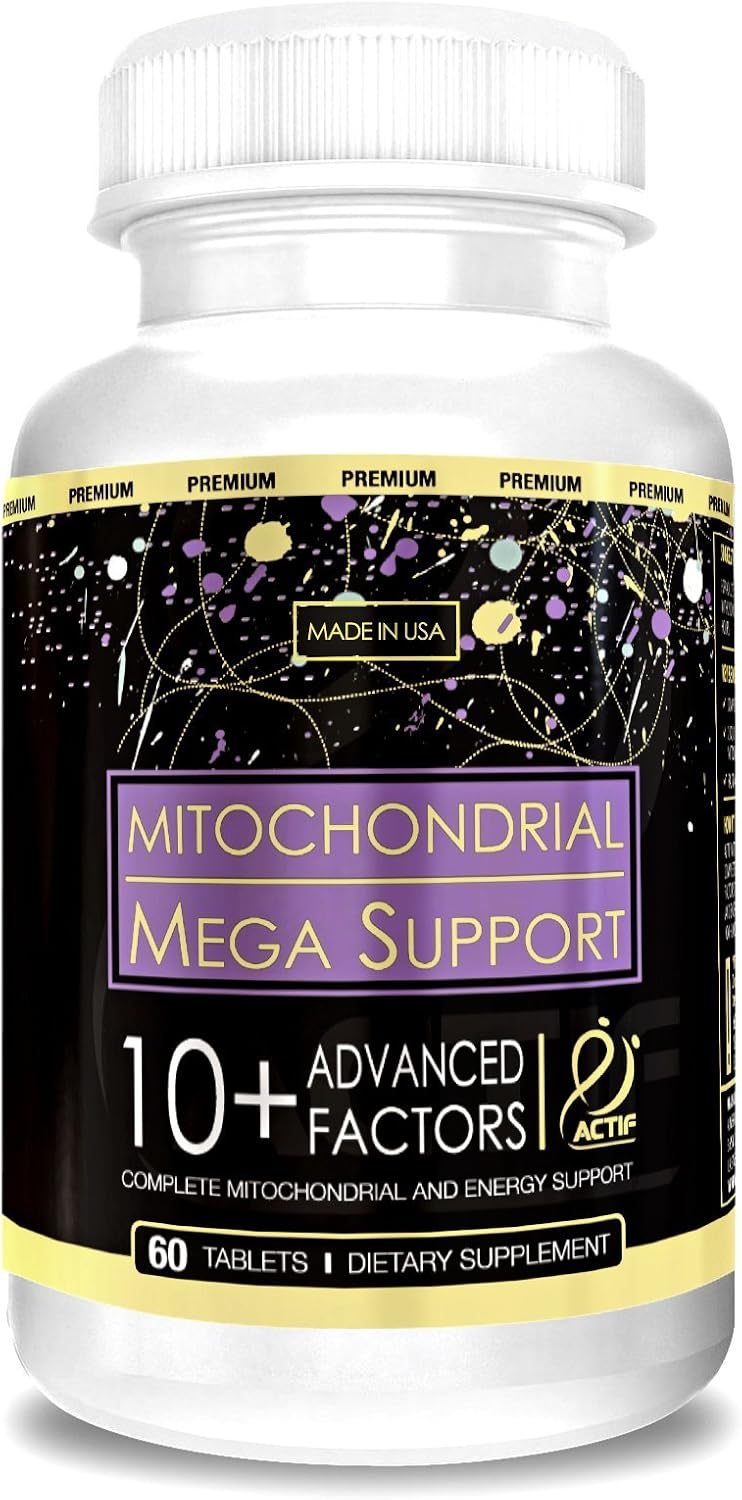 ACTIF Mitochondrial Maximum Support with 10+ Advanced Factors – Non-GMO, Fast Acting, Mitochondria and Energy Support, Made in USA, 60 Capsules - görsel 1