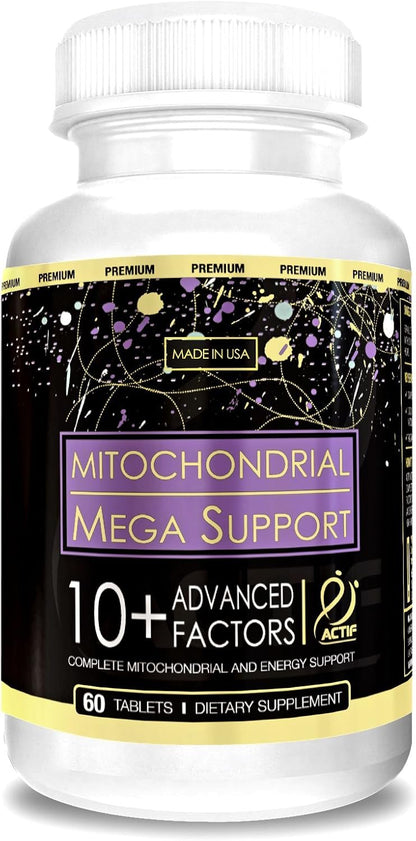 ACTIF Mitochondrial Maximum Support with 10+ Advanced Factors – Non-GMO, Fast Acting, Mitochondria and Energy Support, Made in USA, 60 Capsules