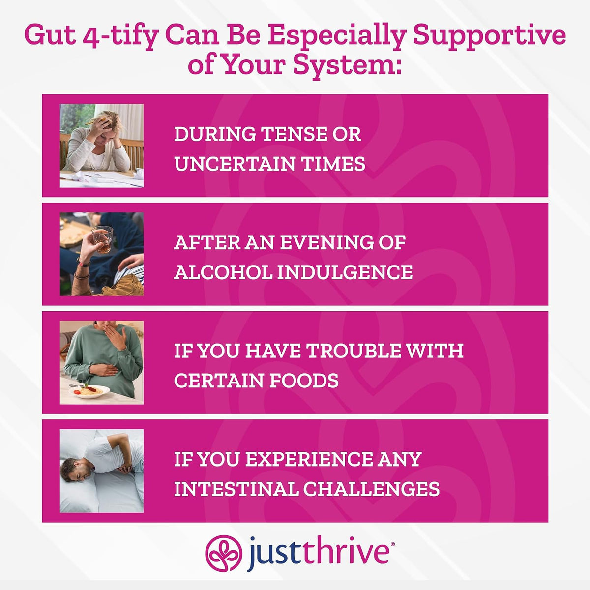 Just Thrive Gut 4-tify - Gut Health Supplement for Women and Men, Anti-Bloat, 90 Vegetable Capsules - görsel 5