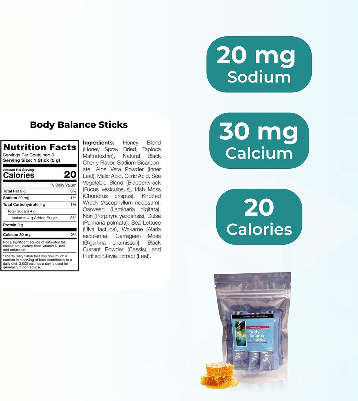 Youngevity Body Balance Sticks Land & Sea Plant Based Nutrition with 75+ Nutrients, 8 Stick Packs - görsel 3