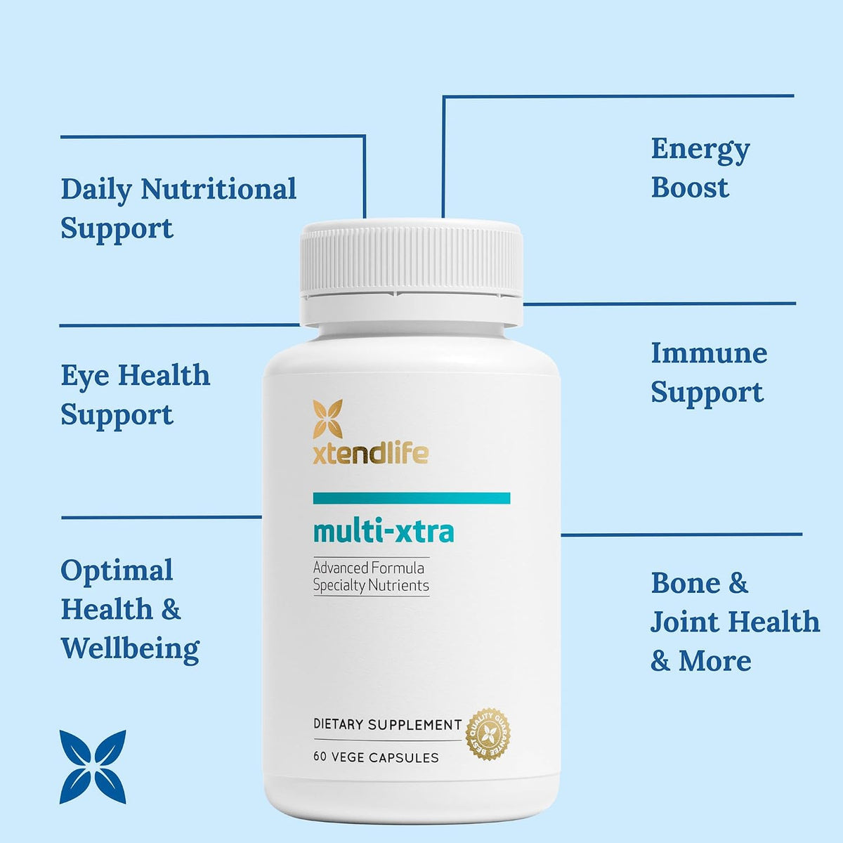 Xtendlife Multi-Xtra Multivitamin - 40+ Bio-available Vitamins, Minerals, Antioxidants & Herbs - 30 Day Supply - görsel 5