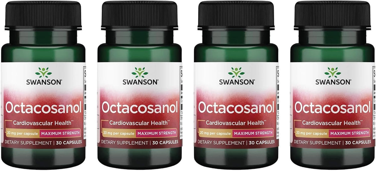 Swanson Maximum-Strength Octacosanol 20 mg – 30 Capsules (Pack of 3) - görsel 2