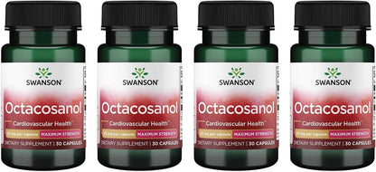 Swanson Maximum-Strength Octacosanol 20 mg – 30 Capsules (Pack of 3)