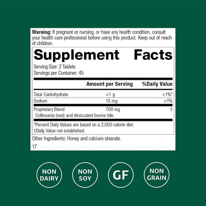 Standard Process Cholacol - Gallbladder Support Food Supplement - Fat Digestion & Bile Support - Gluten-Free, Non-Dairy, Non-Soy - 90 Tablets