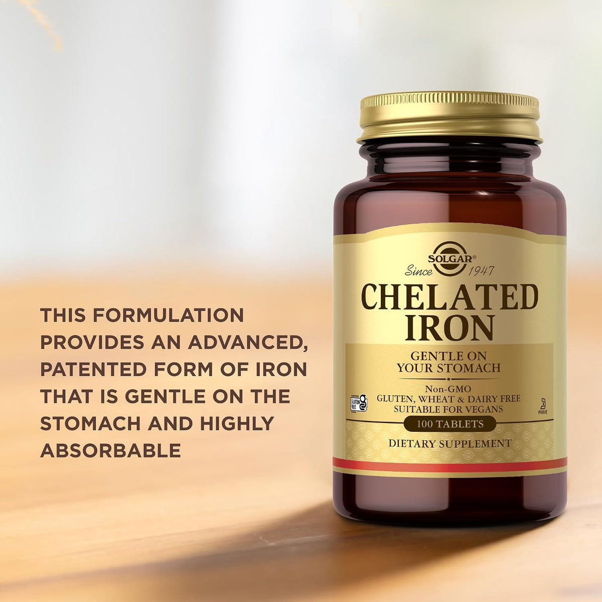 Solgar Chelated Iron – 100 Tablets (Pack of 2) – Gentle on the Stomach, Vegan, Non-GMO - görsel 5