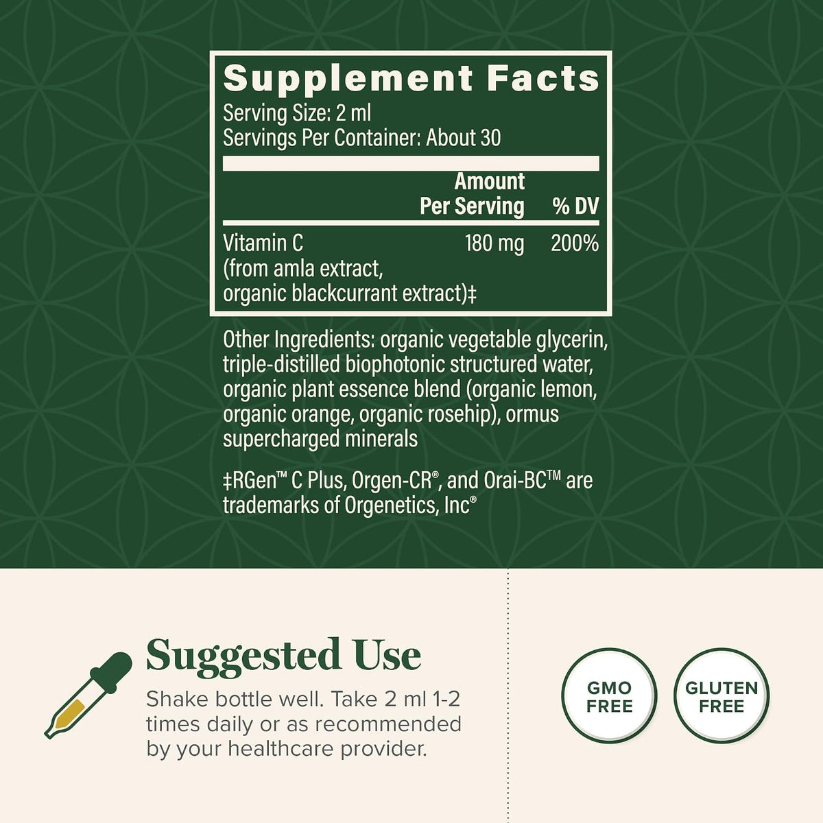 Global Healing Centre USDA Organic Vitamin C Drops, 180mg, 2 fl oz - görsel 3