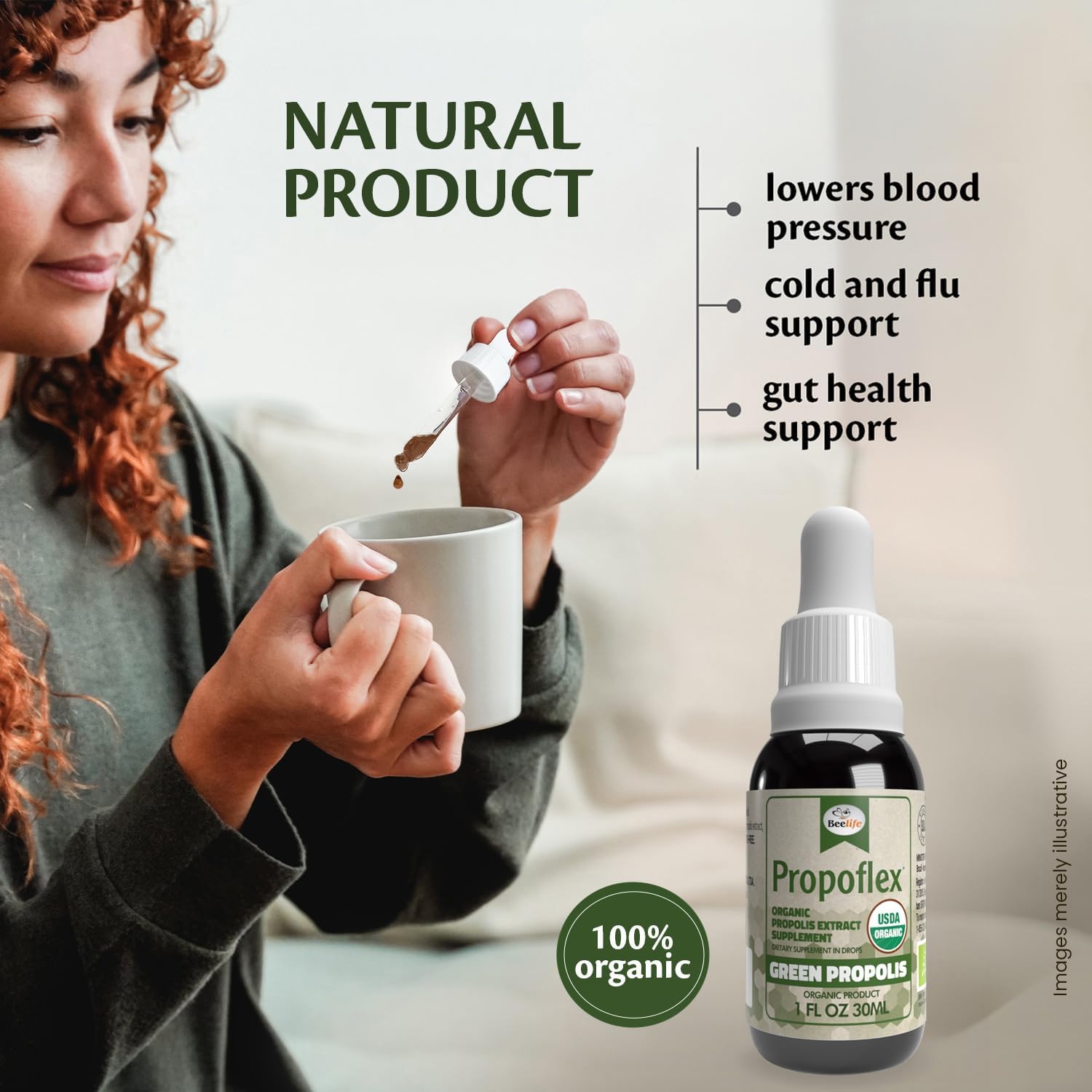 Beelife Propoflex Organic Green Propolis Extract - High in Artepillin-C, Rich in Antioxidants, 1 Fl Oz (28 ml) - görsel 3