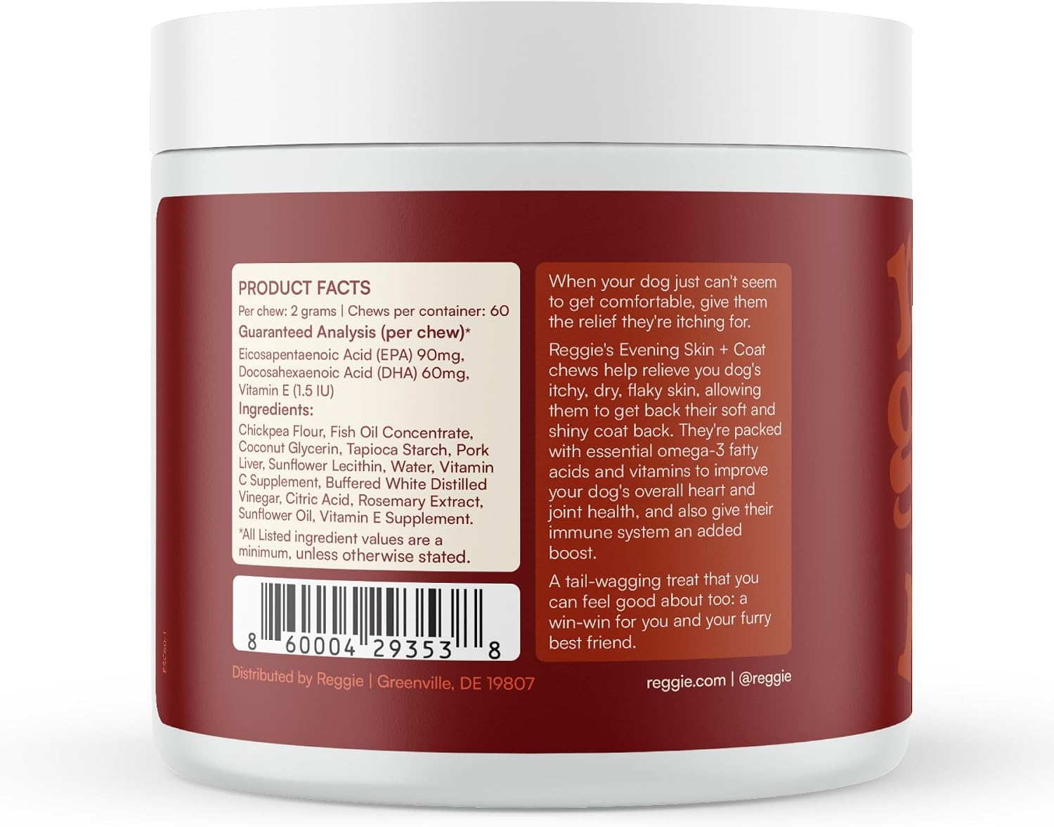 Reggie Skin & Coat Supplements for Dogs – Omega-3 Fish Oil & Vitamin E – 60 Soft Chews - görsel 5