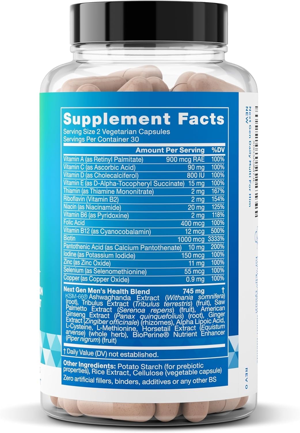 Next Gen Multi for Him Advanced Men’s Multivitamin – 26-in-1 Multiblend – 60 Vegetarian Capsules - görsel 7