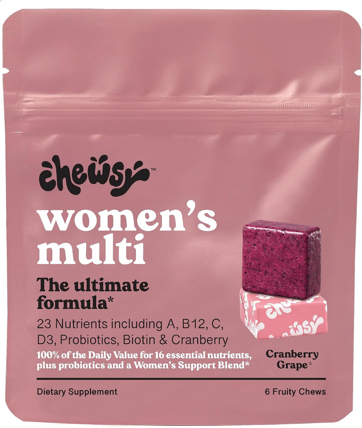 CHEWSY Women's Multivitamin – Immune & Energy Support – 23 Nutrients with Probiotics, Biotin & Cranberry – 30-Day Supply - görsel 7