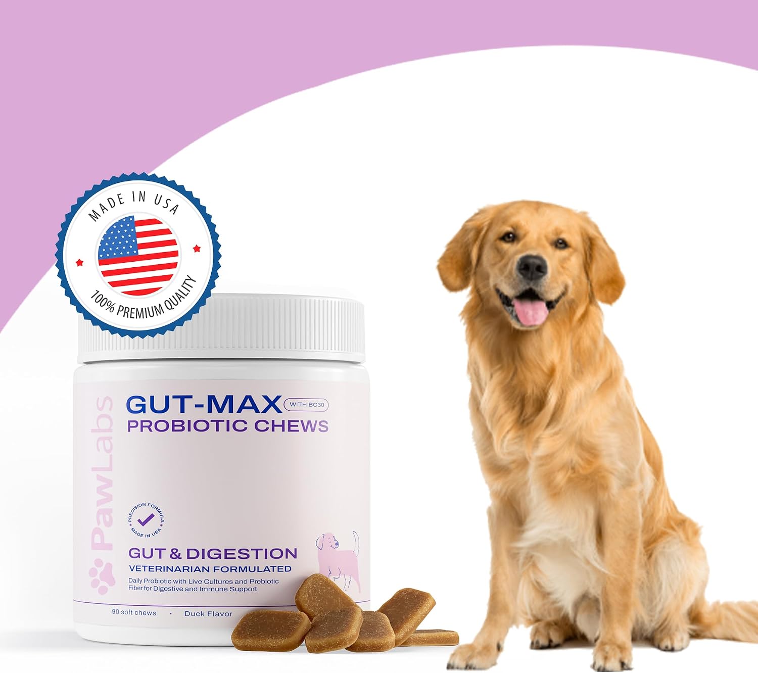 Gut Max Probiotic Chews for Dogs - Duck Flavour (90 Soft Chews) - görsel 2