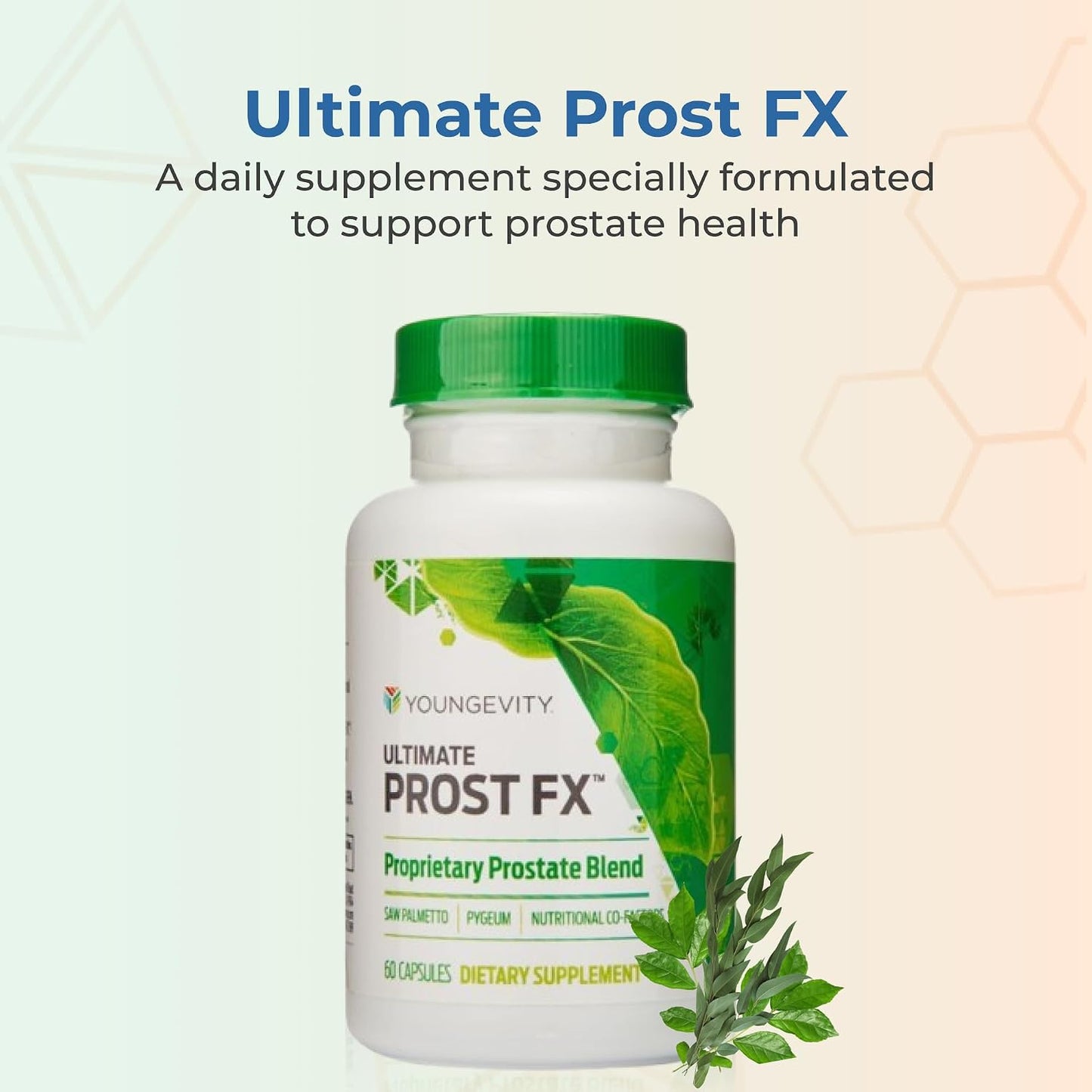 Youngevity Ultimate Prost Fx - Saw Palmetto + 9 Herb Blend for Men's Prostate Health - 60 Capsules (Pack of 2) - görsel 2