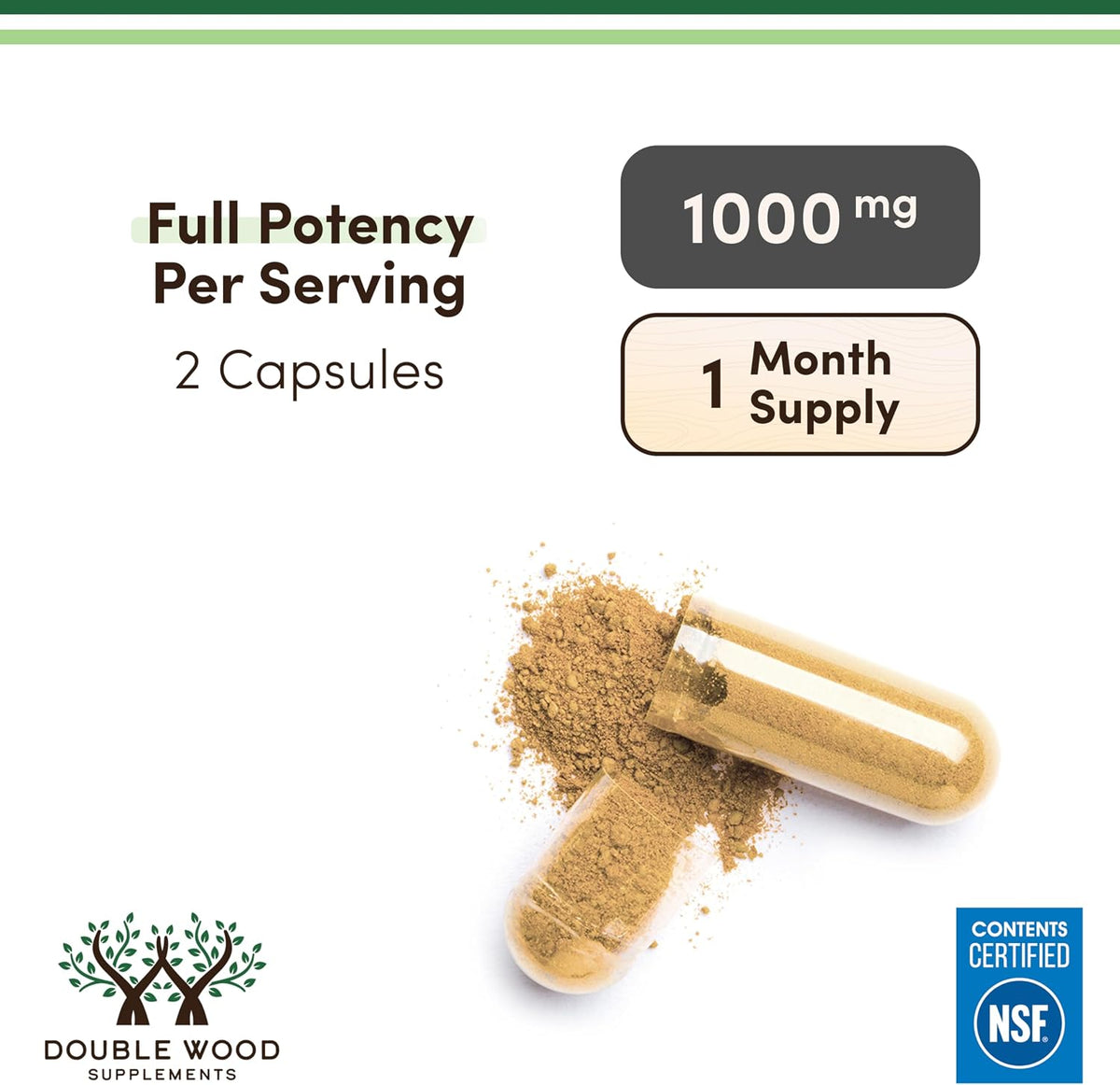 Double Wood Citrus Bergamot Supplement – NSF Certified – 1000mg, 60 Capsules - görsel 7