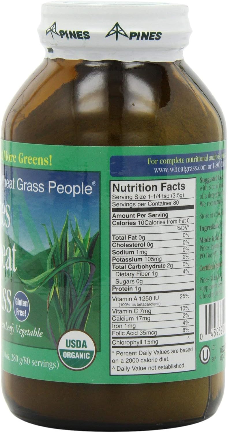 Pines International Wheatgrass Powder - Organic, 283 g - görsel 2