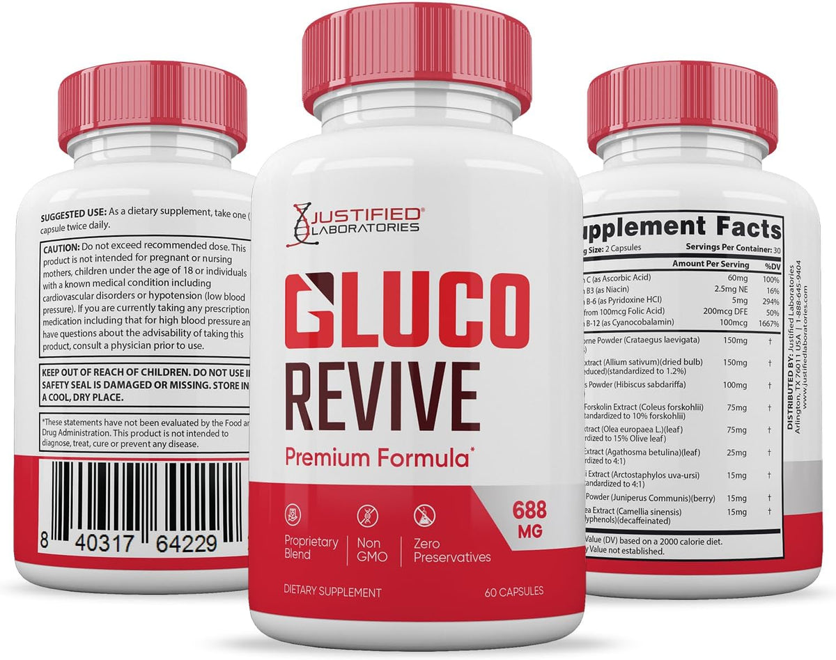 Gluco Revive Capsules 688mg Glyco Support Supplement - 60 Capsules - görsel 7