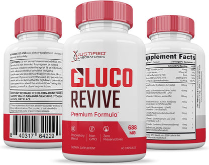 Gluco Revive Capsules 688mg Glyco Support Supplement - 60 Capsules