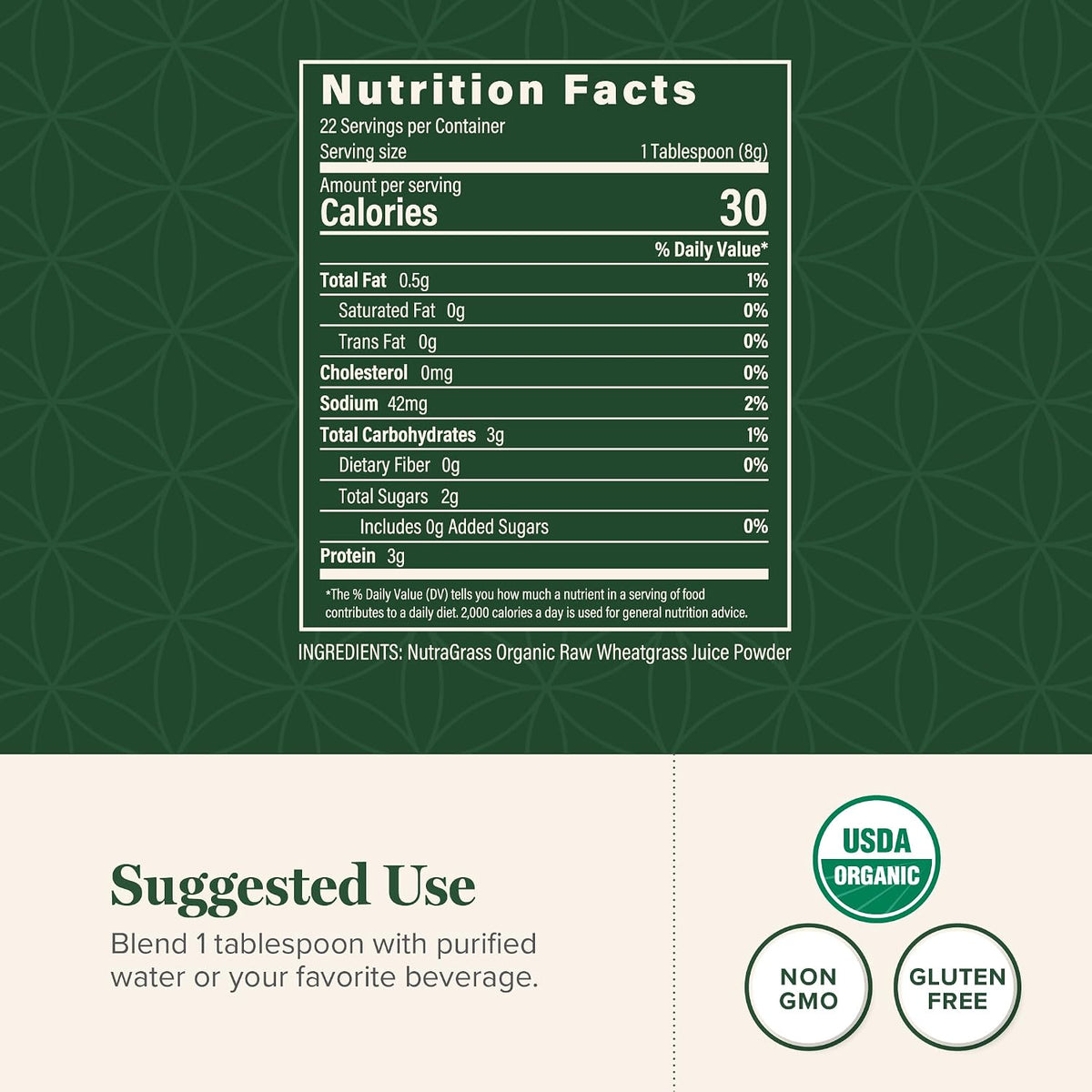 Global Healing Organic Wheatgrass Powder - Nutrient-Dense Raw Wheatgrass Juice Powder (33:1 Extract) - 180g - görsel 2