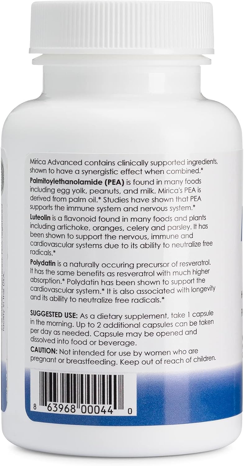 Mirica Advanced - 60 Capsules, High Absorption Formula with PEA, Luteolin & Polydatin for Nervous System Support - görsel 3