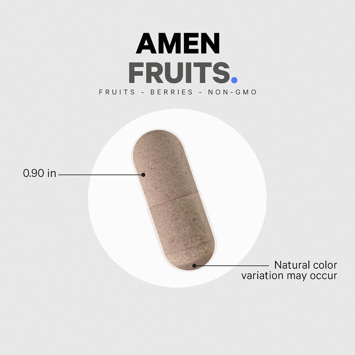 Amen Fruits, Daily Fruits Vitamins Supplement - Over 20 Whole Fruit Extracts - Non-GMO - 90 Capsules - görsel 7