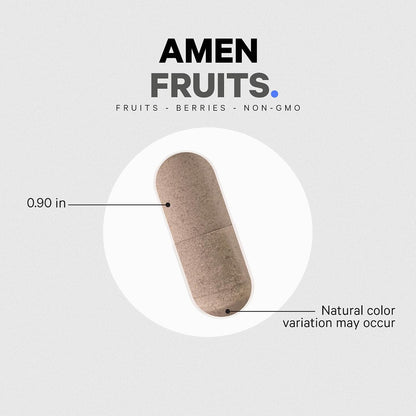 Amen Fruits, Daily Fruits Vitamins Supplement - Over 20 Whole Fruit Extracts - Non-GMO - 90 Capsules