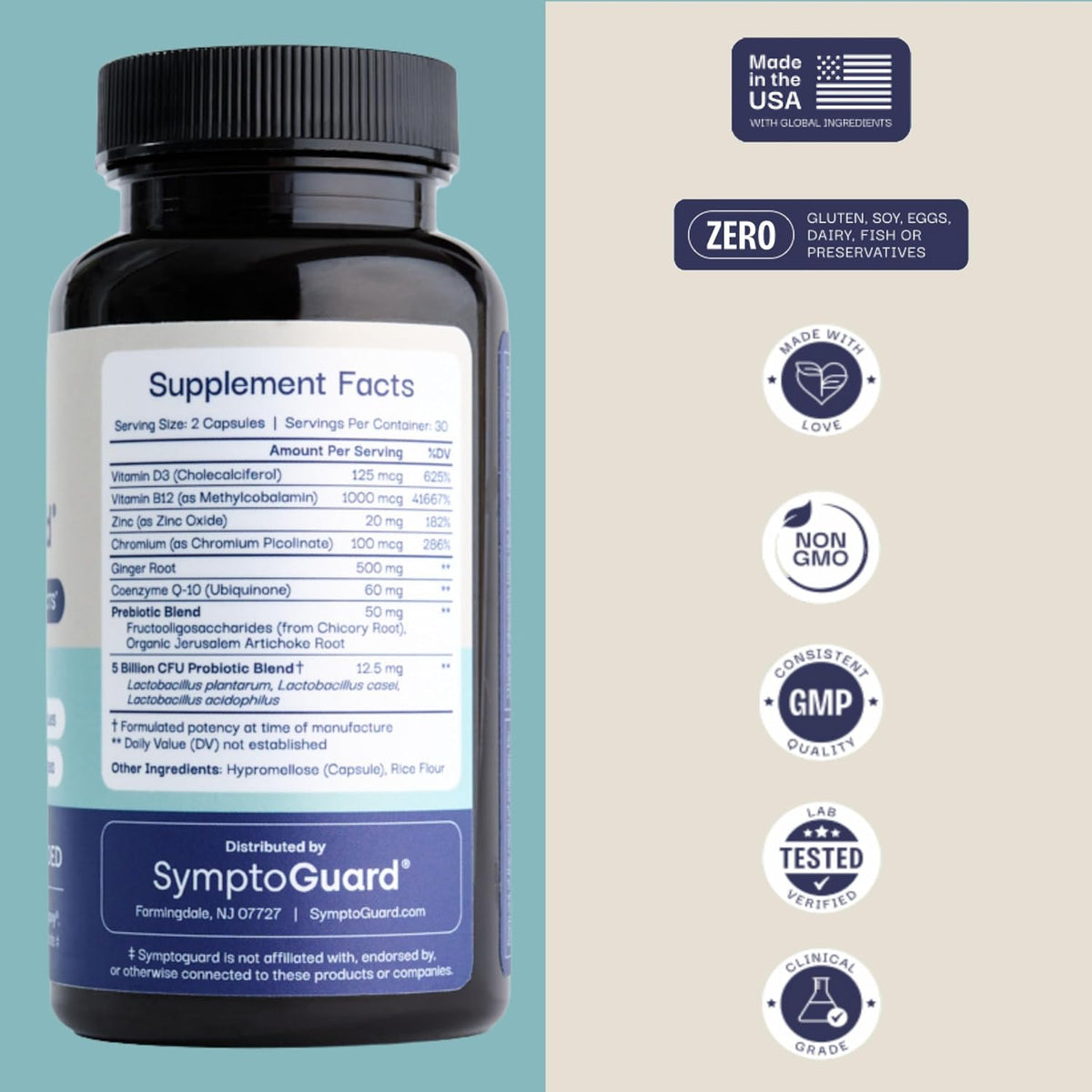 SymptoGuard Natural GLP-1 Supplement Support – 60 Capsules - görsel 2