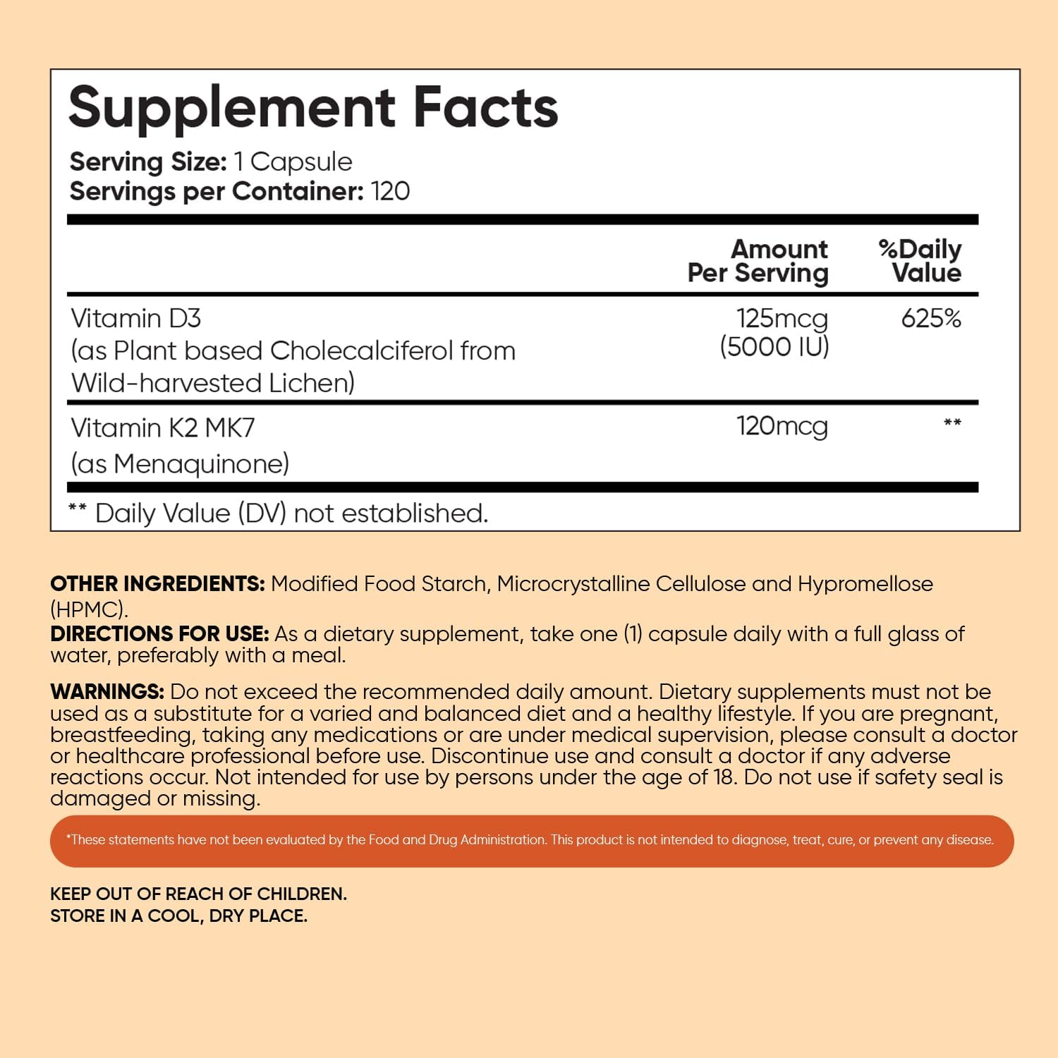 WeightWorld Vitamin D3 + K2 5000 IU Capsules – Vegan D3 (Lichen) & K2 MK-7, 120 Capsules - görsel 6