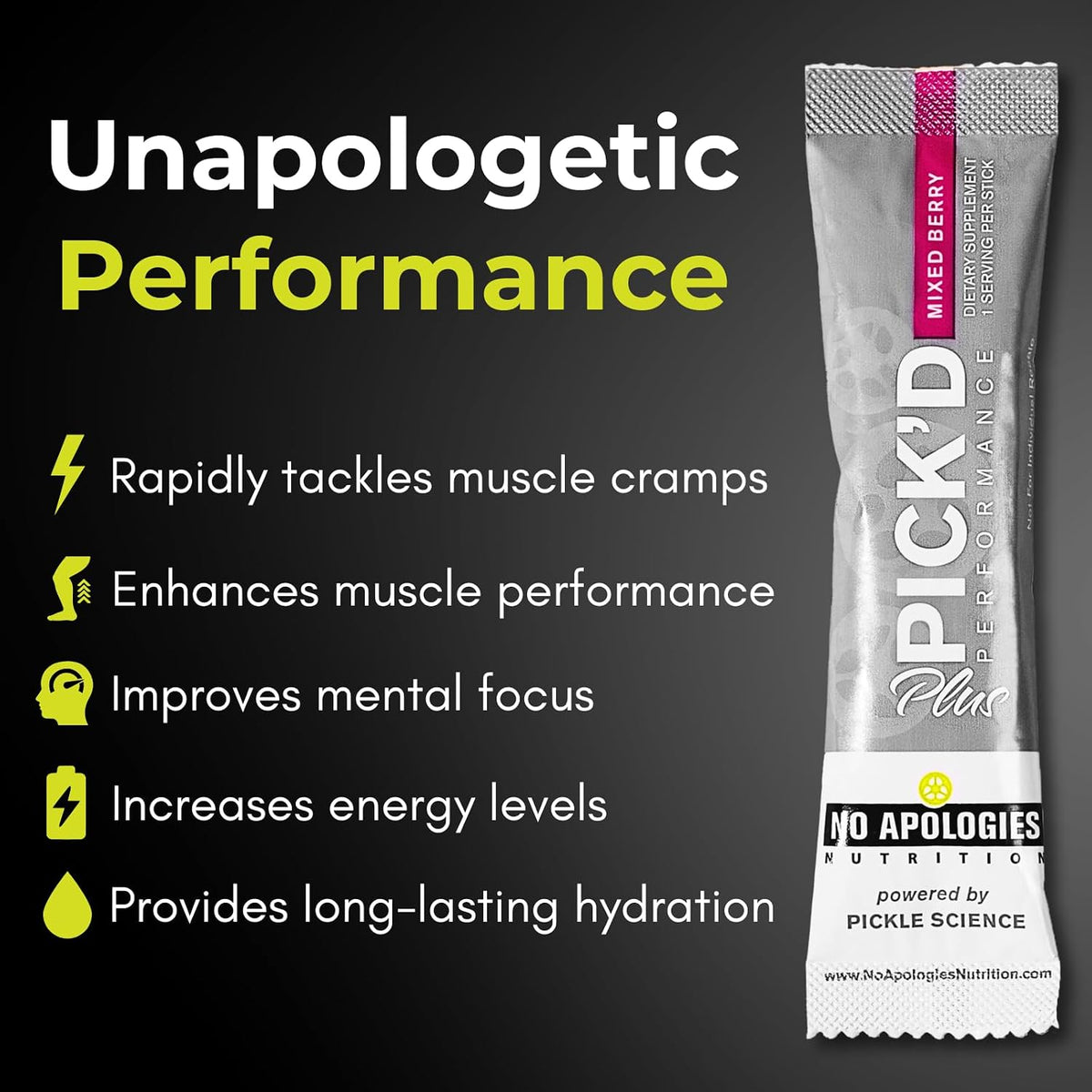 Pick’d Performance Plus Supplement – 20 Servings – Supports Muscle Function, Focus, Energy and Hydration - görsel 3