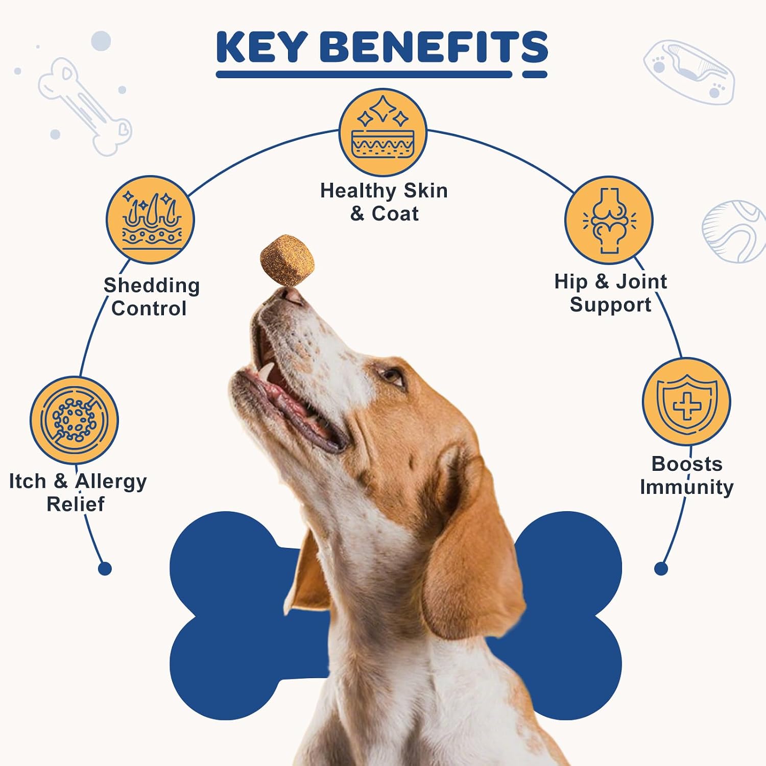 ZEBORA Salmon Oil Soft Chews for Dogs Skin and Coat - Omega-3-6-9 with Vitamins C & E - 120 Chews - görsel 3