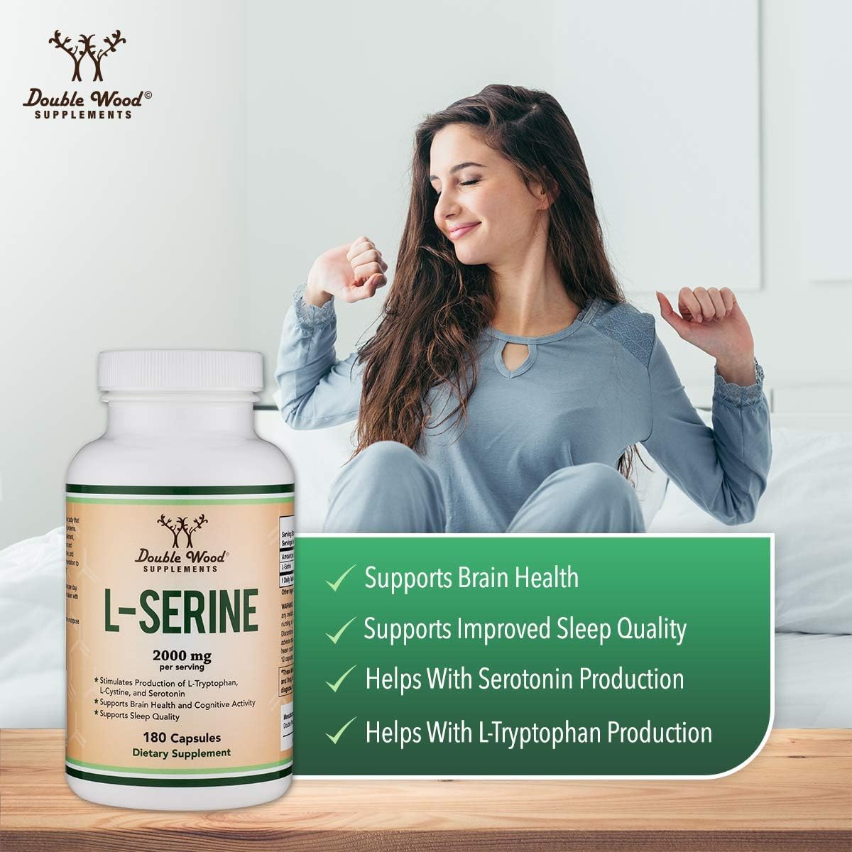 L-Serine Capsules – 2000 mg per Serving, 180 Capsules, 500 mg Each - görsel 5