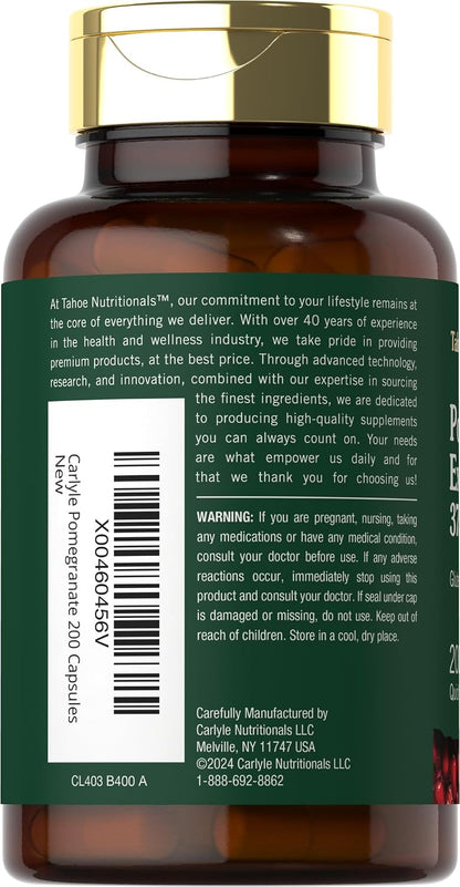 Pomegranate Extract | 200 Capsules | Non-GMO, Gluten-free Food Supplement