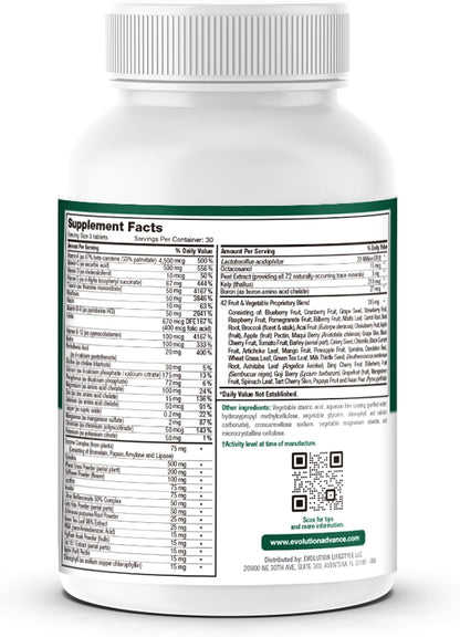Evolution Advance Nutrition Vitality Green – Fruit and Vegetable Supplement, 90 Tablets – Vegan