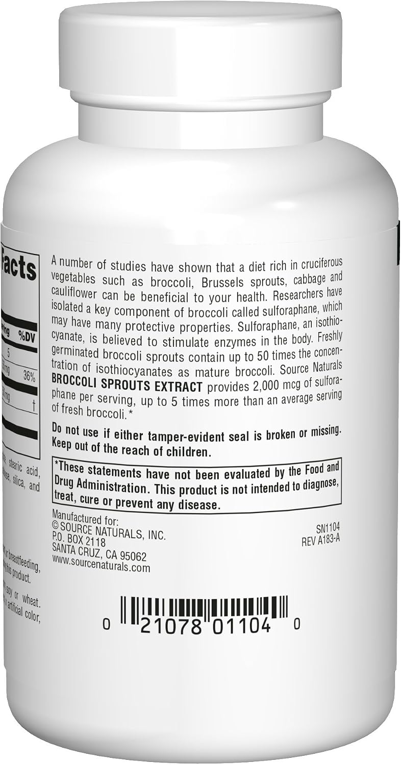 Source Naturals Broccoli Sprout Extract 250 mg - 60 Tablets - görsel 3