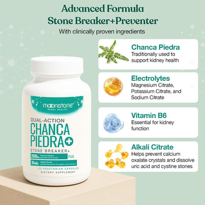 Chanca Piedra Stone Breaker, Advanced Formula Natural Dissolver, Kidney Cleanse Supplement, Urinary Tract Detox, Flush Impurities, Clear System, Sugar Free, 30 Day Supply (120 Vegan Capsules)