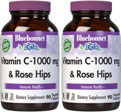 Bluebonnet Nutrition Vitamin C 1000mg with Rose Hips Vegetable Capsules