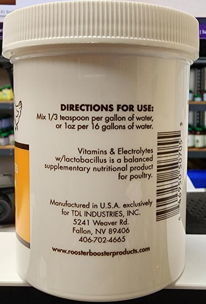 Rooster Booster Vitamins and Electrolytes with Lactobacillus, Natural, 227 g
