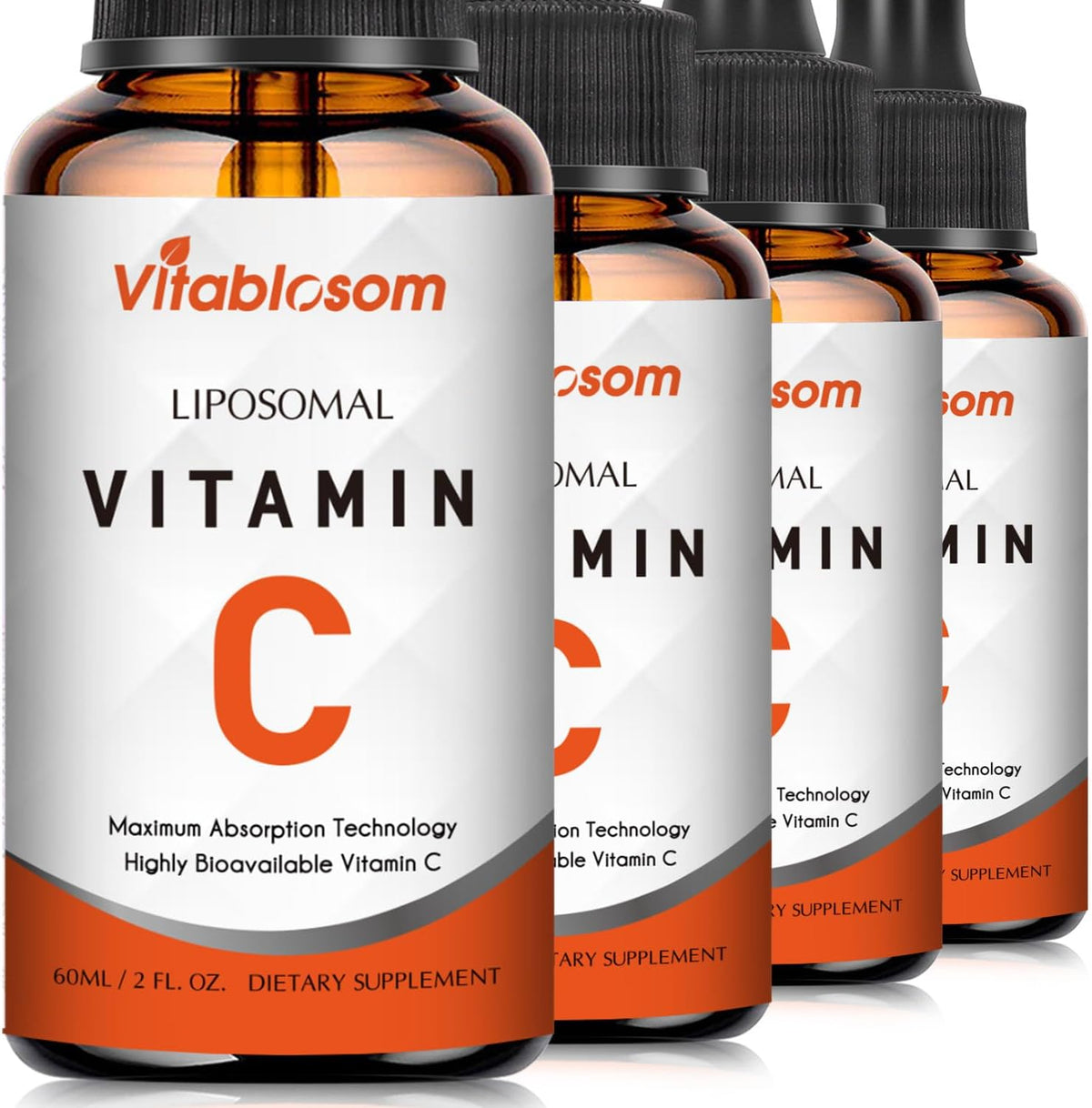 Vitablosom Liposomal Vitamin C 2000mg Liquid - High Absorption Immune and Antioxidant Support, 60ml (4 Bottles) - görsel 1