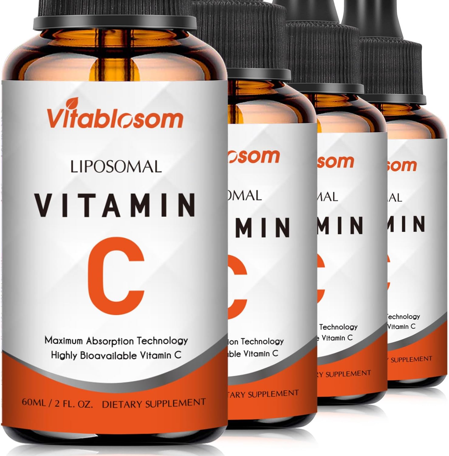 Vitablosom Liposomal Vitamin C 2000mg Liquid - High Absorption Immune and Antioxidant Support, 60ml (4 Bottles) - görsel 1
