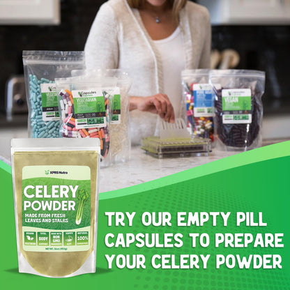 XPRS Nutra Celery Powder - Fresh Powder Antioxidant - Premium Celery, Vegan Friendly (454 g)