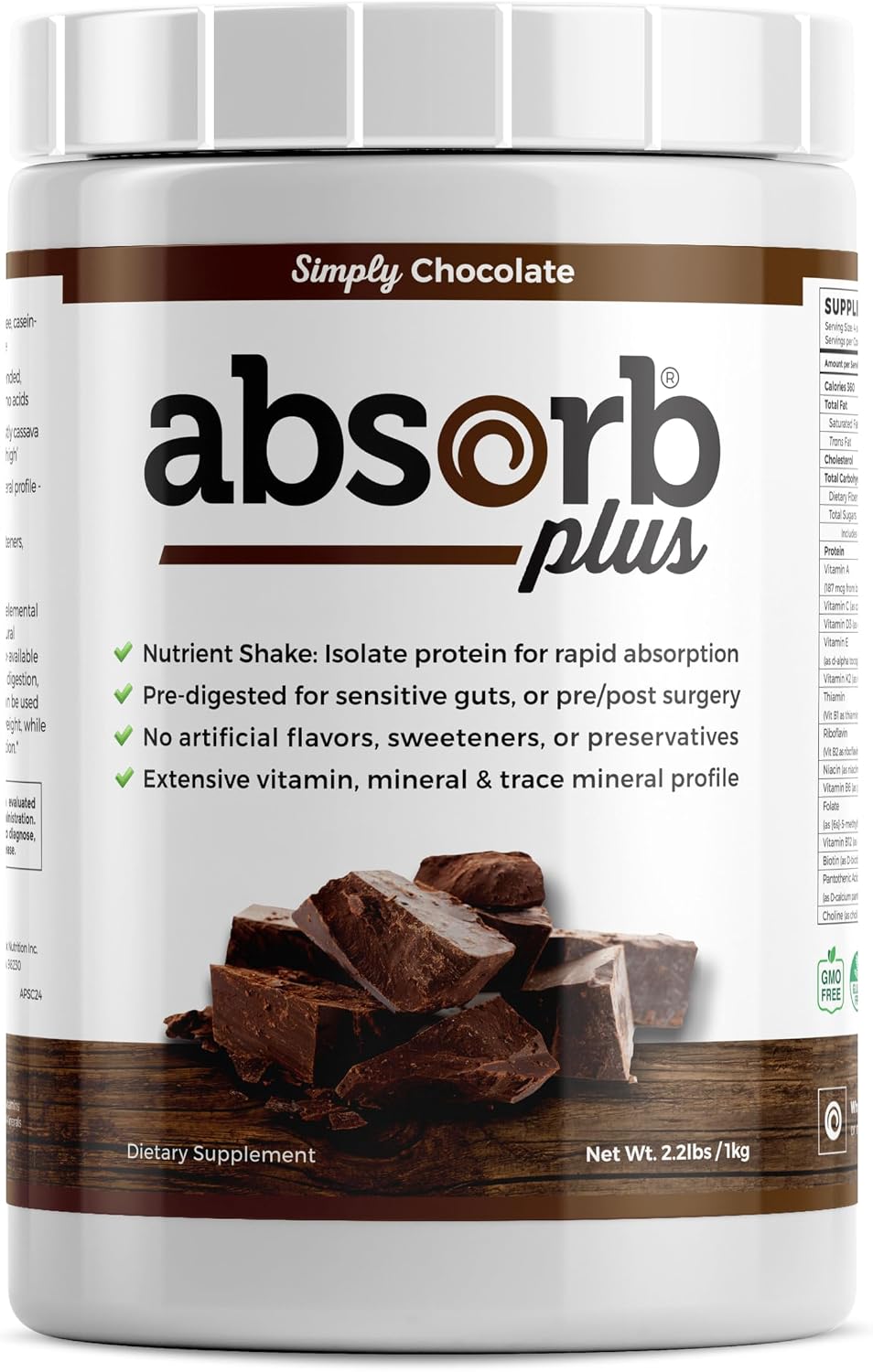 Absorb Plus Isolate Protein - Diet Supplement for Improved Gut Health, Extra Nutritional Support, Non-GMO, Gluten-Free, Lactose-Free, Casein-Free (100 g, French Vanilla) - görsel 10