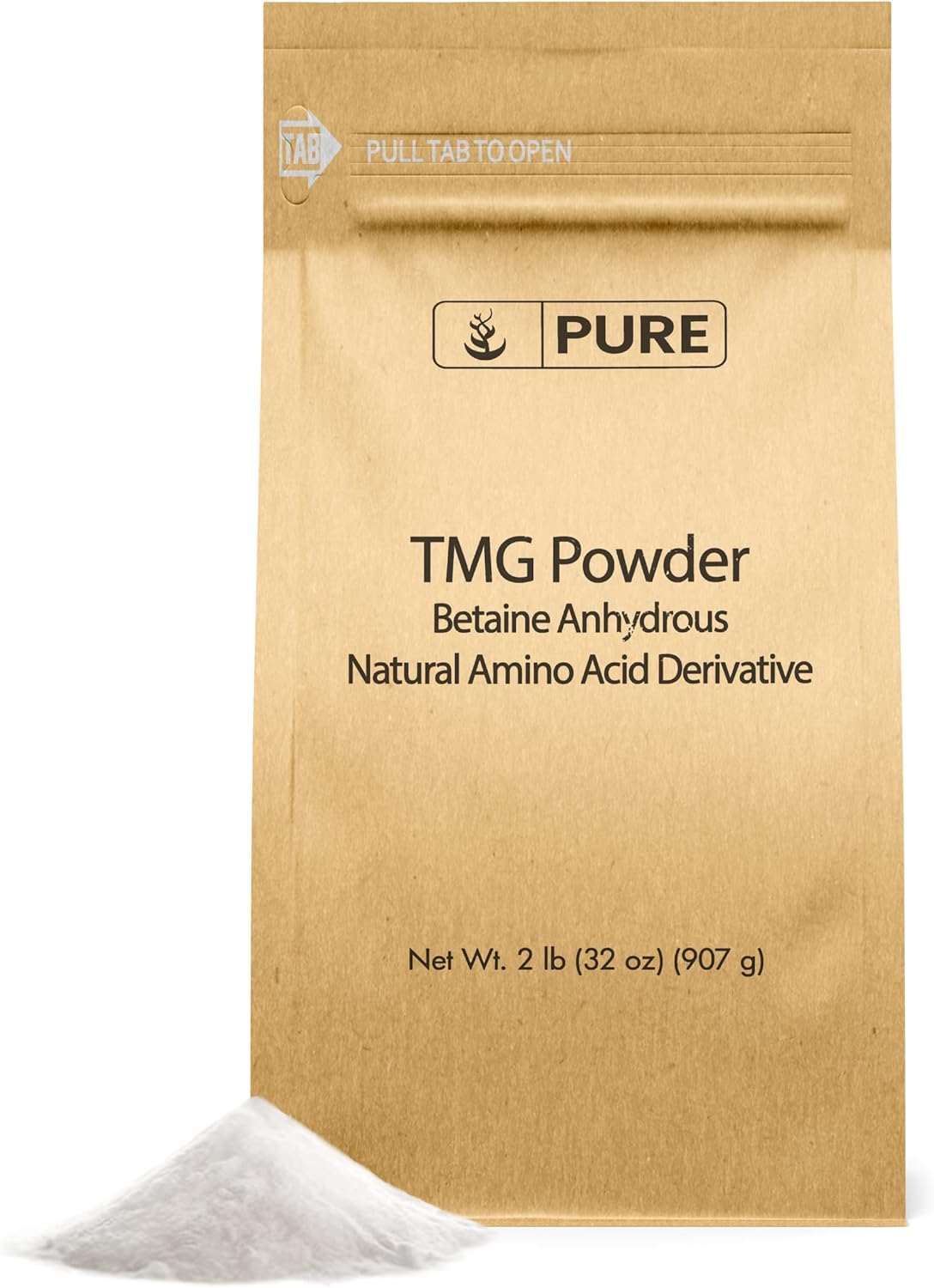 PURE ORIGINAL INGREDIENTS Trimethylglycine (907g / 2lb) TMG Powder, Vegan and Gluten-Free - görsel 1