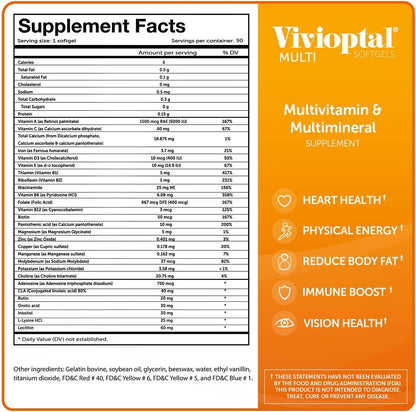 Vivioptal Multi Multivitamin and Multimineral Softgels, 90-Count (One Year Supply)