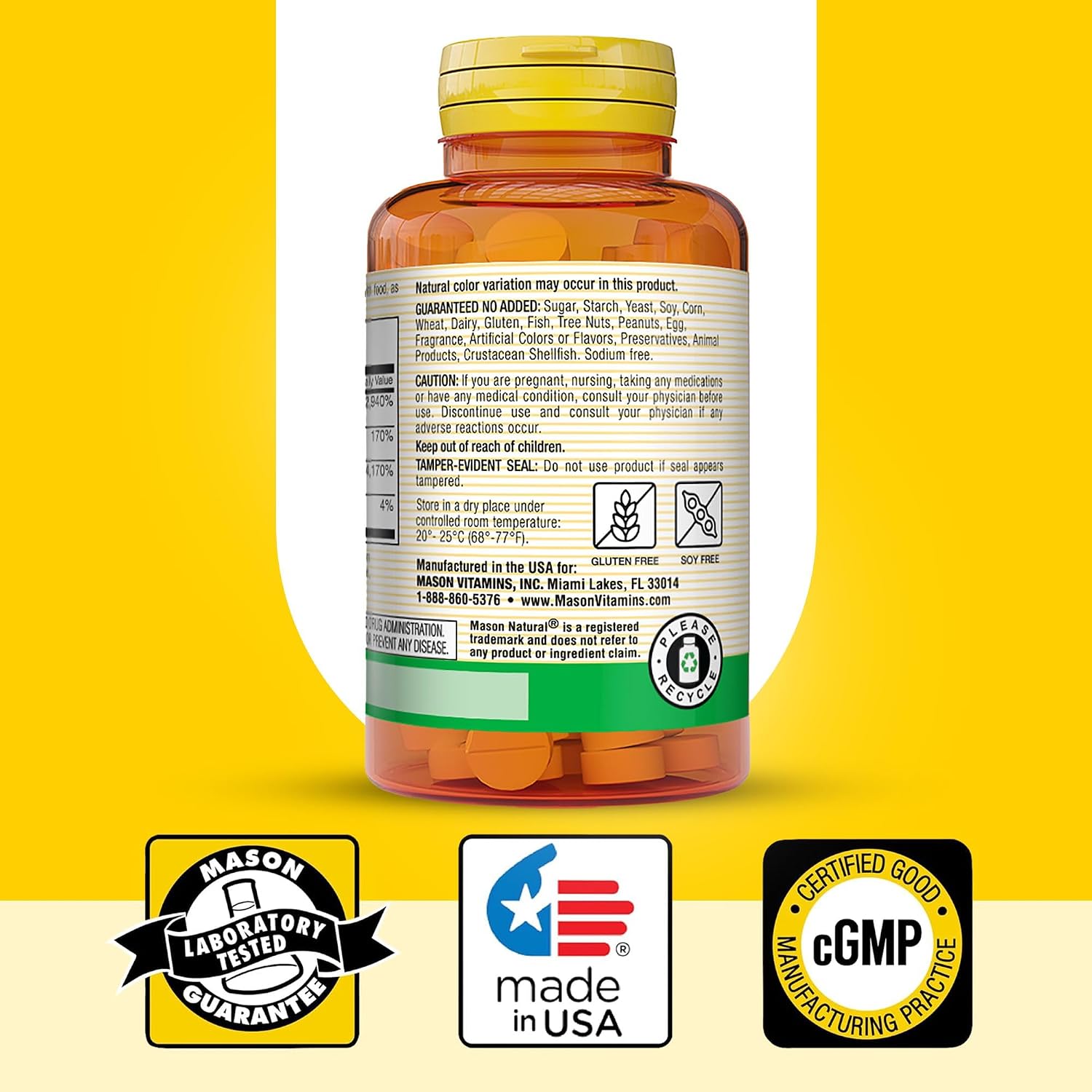 Mason Natural Vitamin B-12 1000 mcg Fast-Dissolve Tablets, 300-Day Supply (3 Pack) - görsel 4