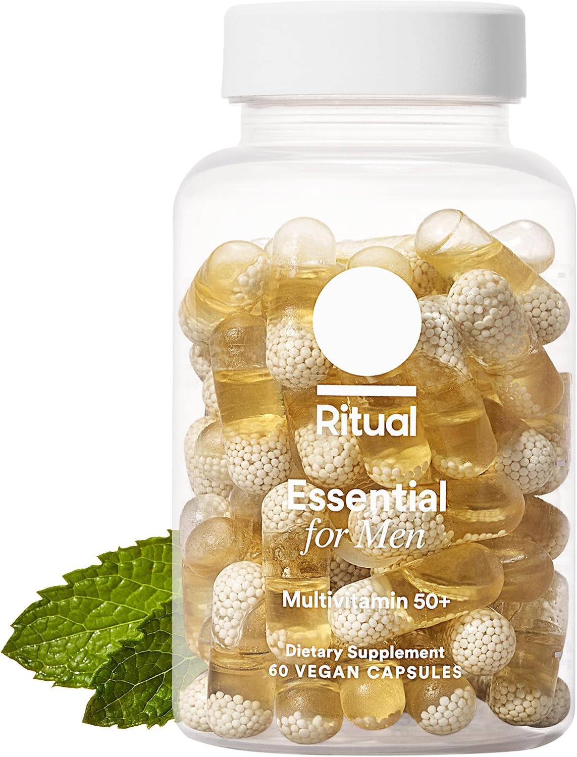 Ritual Men’s 50+ Daily Multivitamin - Essential Vitamins for Heart, Energy, Brain, Muscle, Bone Health - Vegan, Mint, 60 Capsules - görsel 1