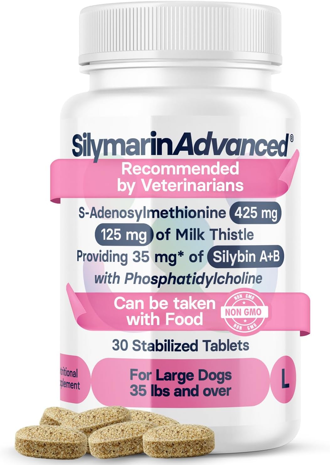 Liver Health Supplement for Large Dogs – Milk Thistle for Dogs Liver Support with S-Adenosylmethionine (SAMe) & Silybin – 30 Tablets - görsel 1
