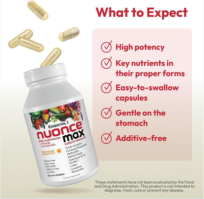 ANDREW LESSMAN Essential-1 nuonce max Multivitamin - 360 Small Capsules - High Potency, No Additives, Once Daily