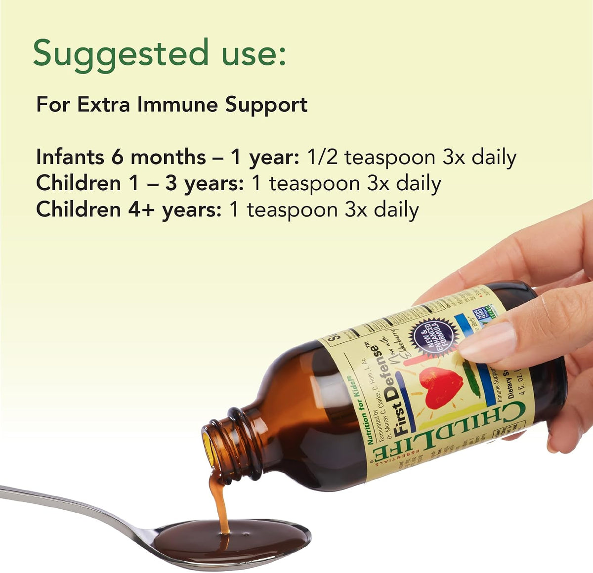 CHILDLIFE ESSENTIALS First Defence - Children's Immune Support Liquid with Elderberry & Zinc, 118 ml - görsel 7