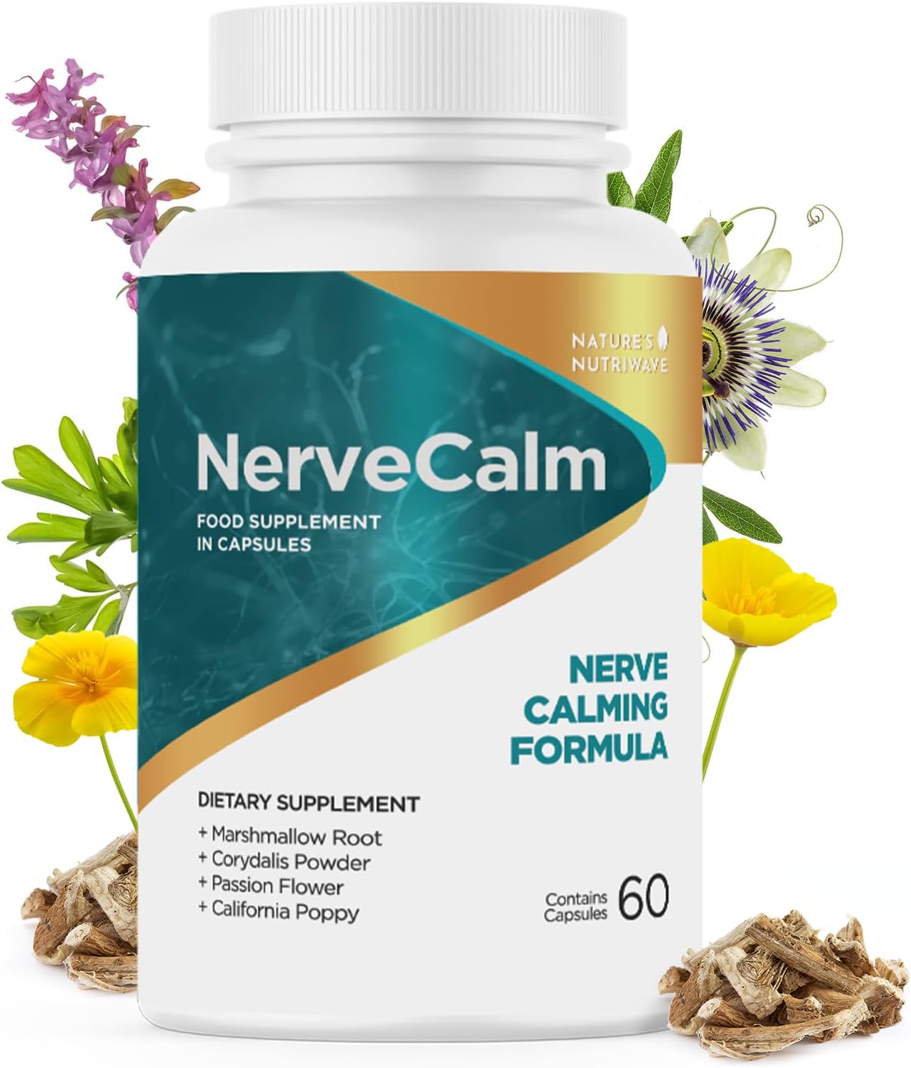 NerveCalm – Passion Flower & Prickly Pear Caps – 30 Ct, 1 Month Supply - görsel 1