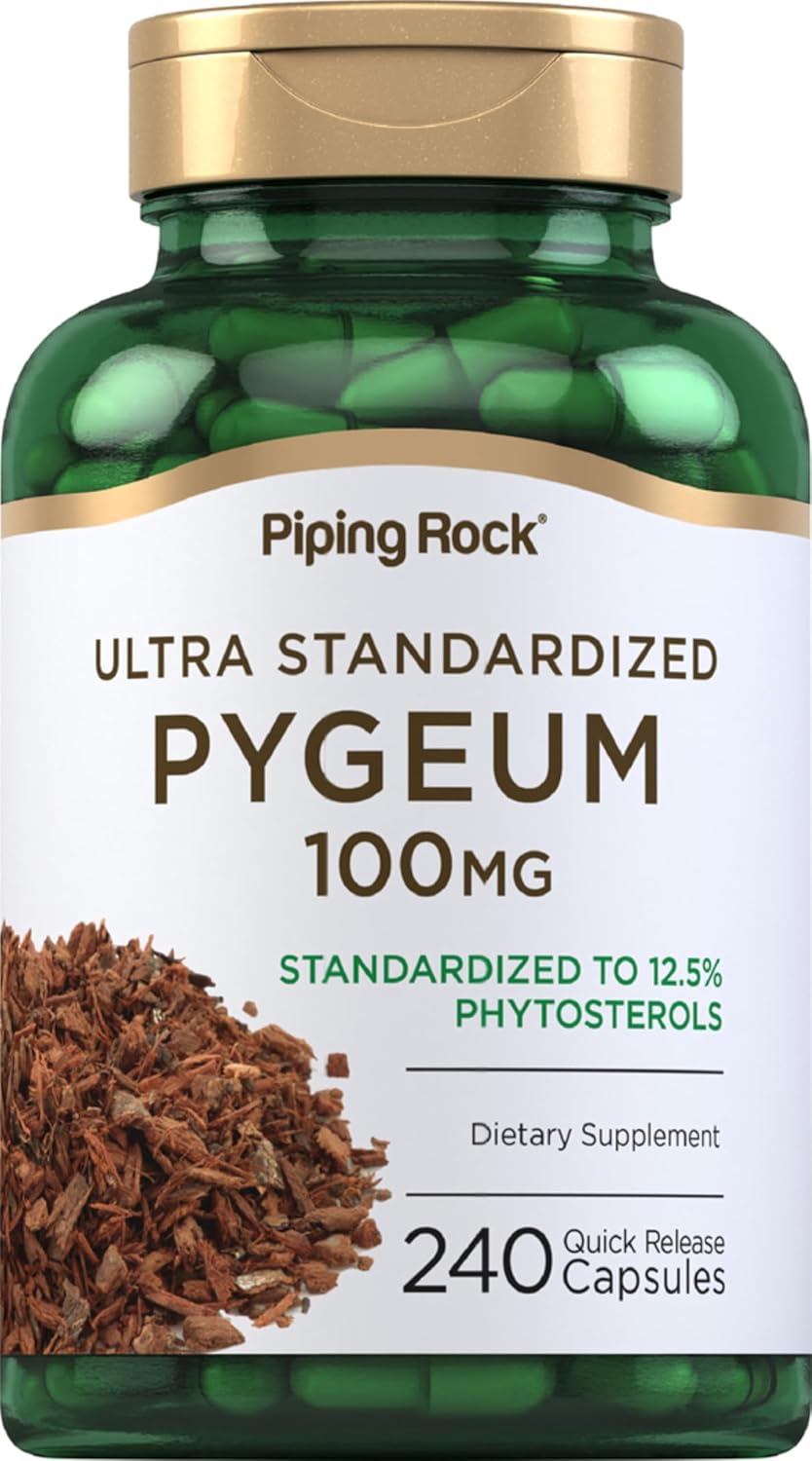 Piping Rock Pygeum 100mg - 240 Capsules - Standardised Pygeum Africanum Bark Extract - görsel 1